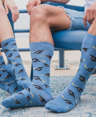 Men's Graduation Pattern Rayon Novelty Crew Socks