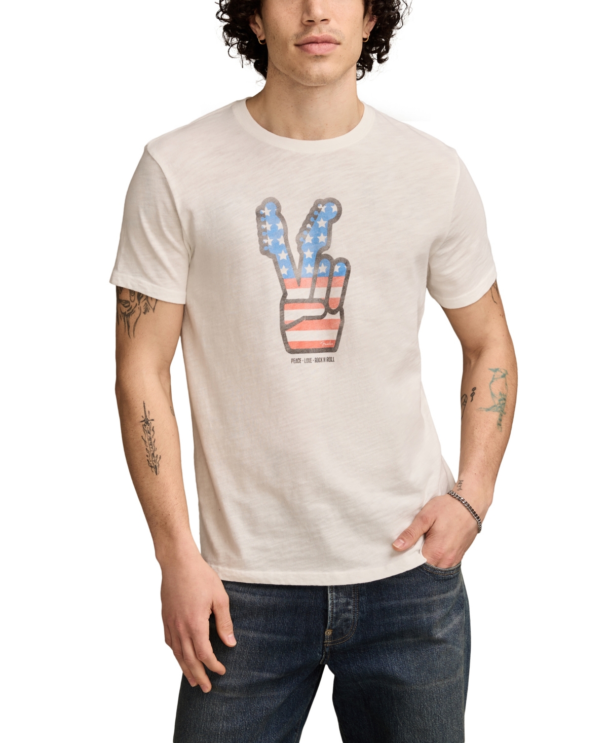 Men's Fender Peach Hand T-Shirt - Marshmallow