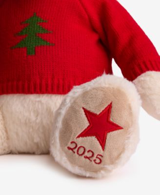 Christmas Cheer Cream Plush Sitting Bear, Created for Macy's