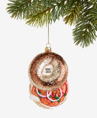 Holiday Lane - New York Glass Smoked Salmon Bagel Sandwich Ornament