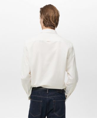 Men's Slim-Fit Striped Seersucker Shirt