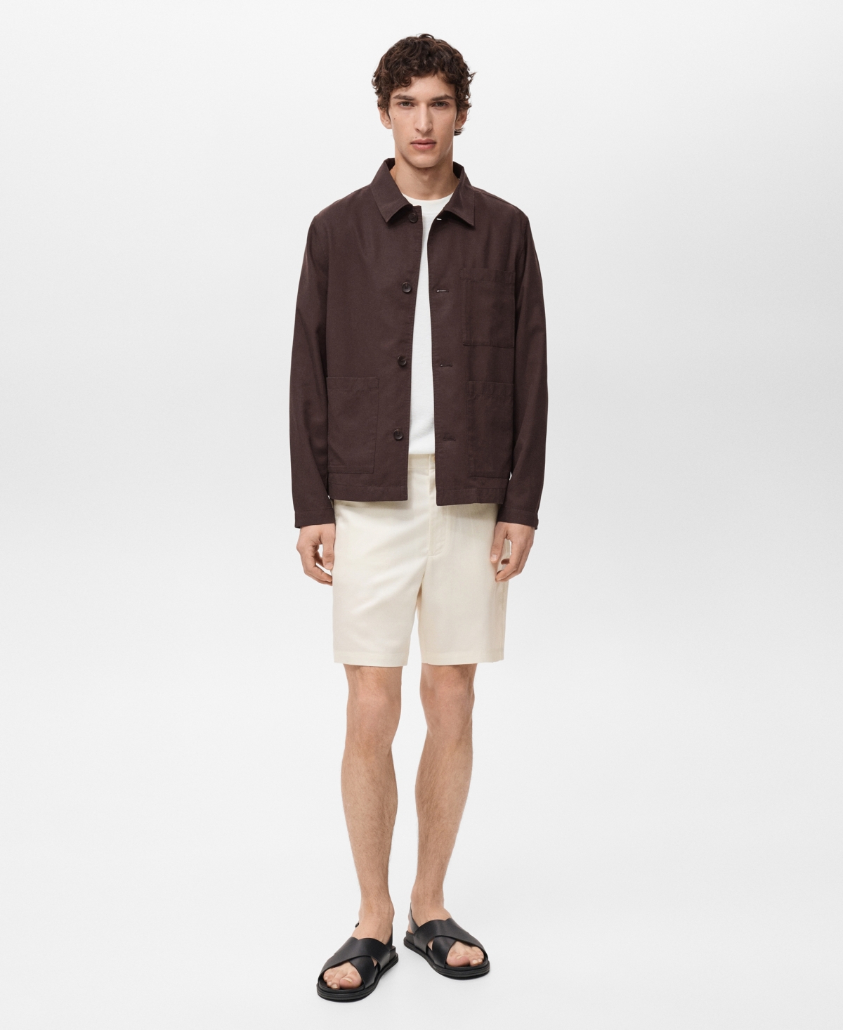 Men's Slim-Fit Fluid Bermuda Shorts - Dark Navy
