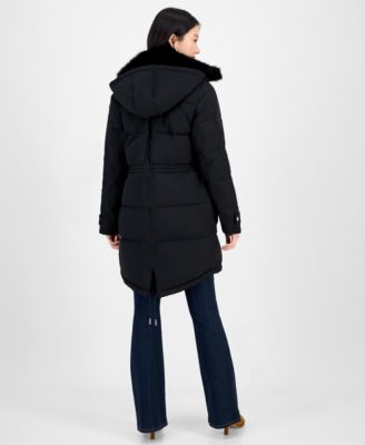 Women's Faux-Fur-Trim Hooded Puffer Coat