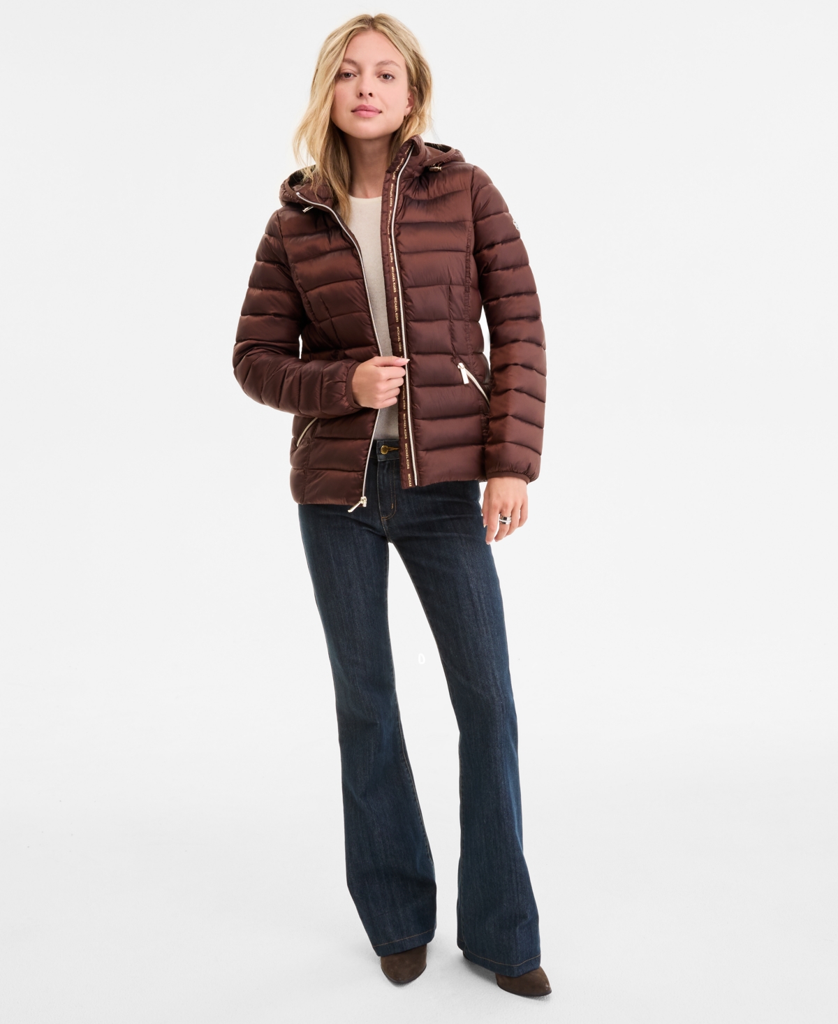 Michael Kors Michael  Women's Hooded Shine Packable Puffer Coat, Exclusively At Macy's