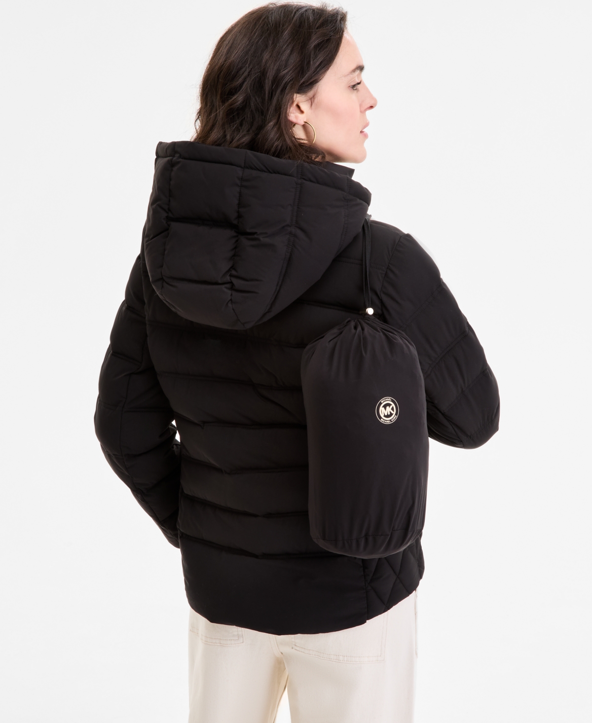 Michael Kors Michael  Women's Hooded Packable Puffer Coat, Exclusively At Macy's In Black