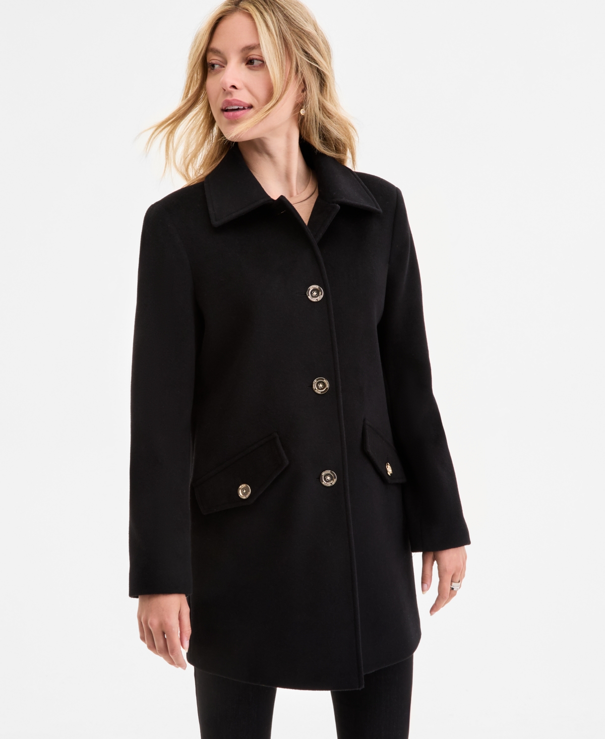 Michael Kors Women's Collared Button-Front Coat