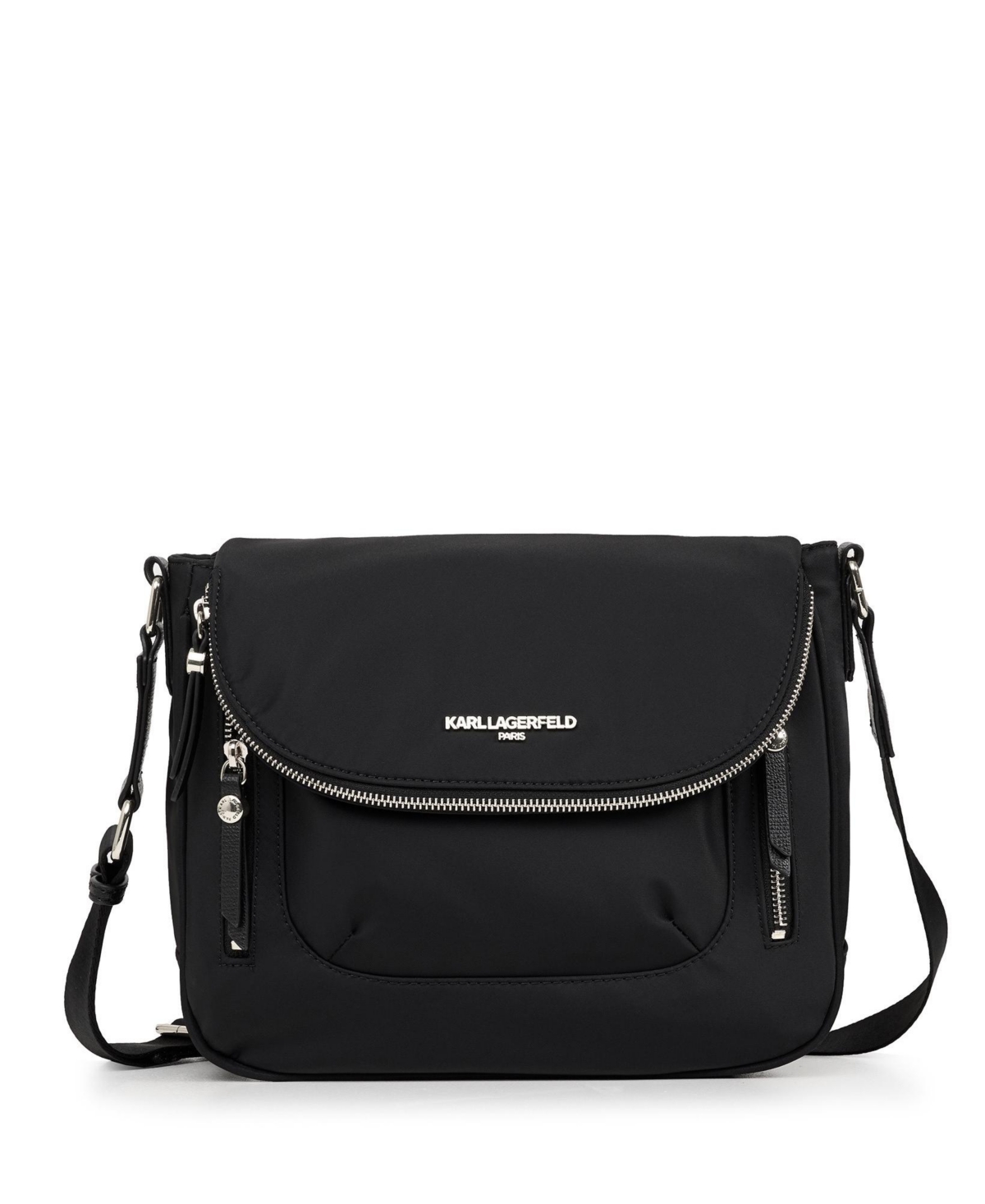 Karl Lagerfeld Cara Medium Messenger Bag In Black,silver