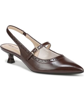 Women's Marilyn Pointed Toe Kitten Heel Slingback Pumps