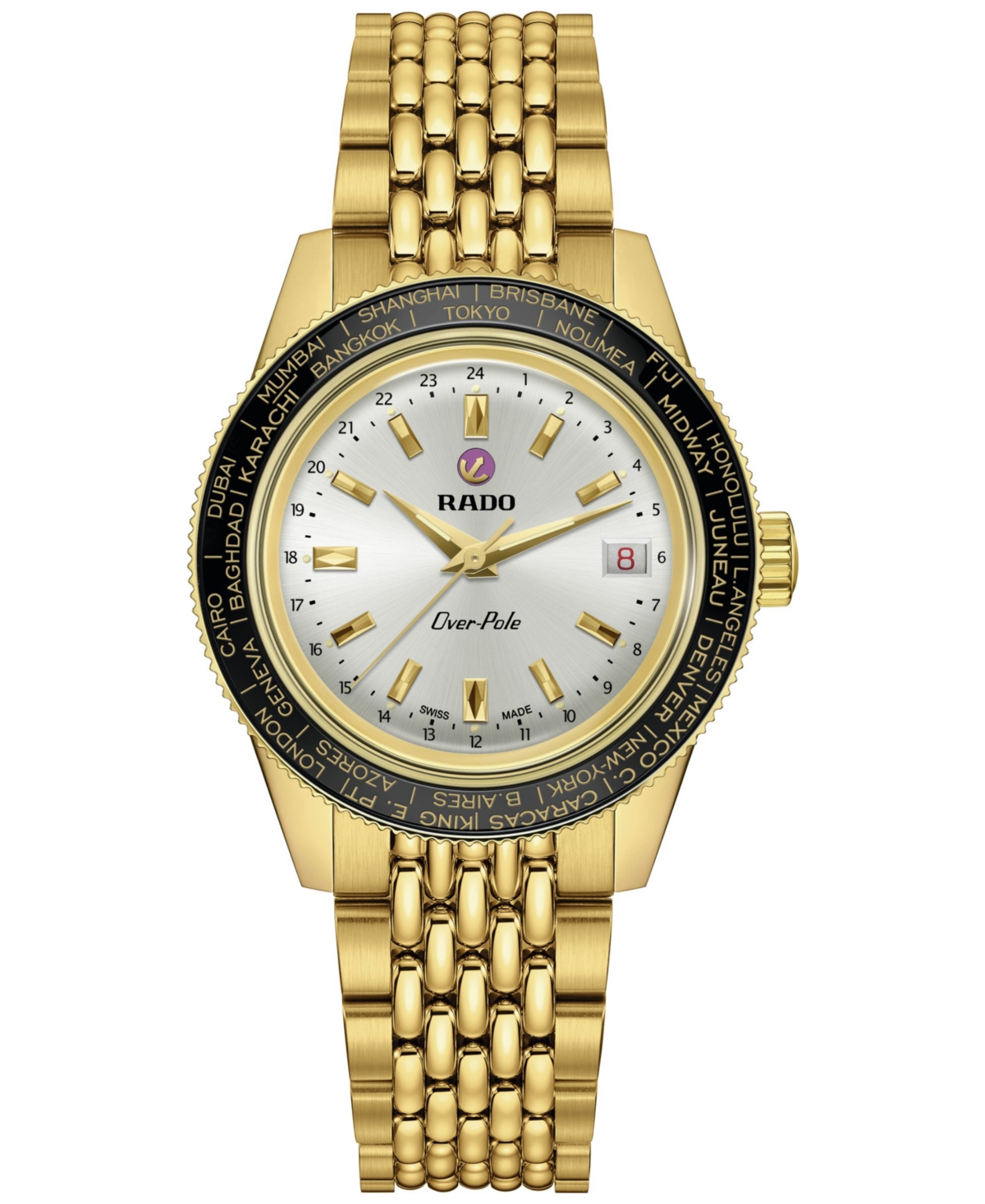Rado Unisex Swiss Automatic Captain Cook Over-pole Interchangeable Brown Leather Strap Watch 39mm
