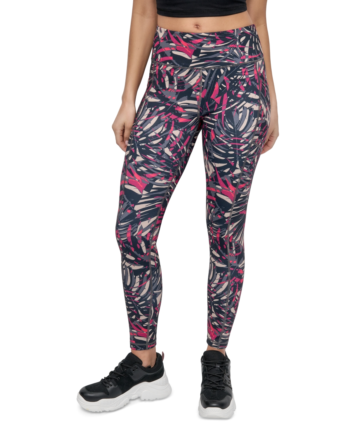 Dkny Sport Women's Printed High-waist 7/8 Tights