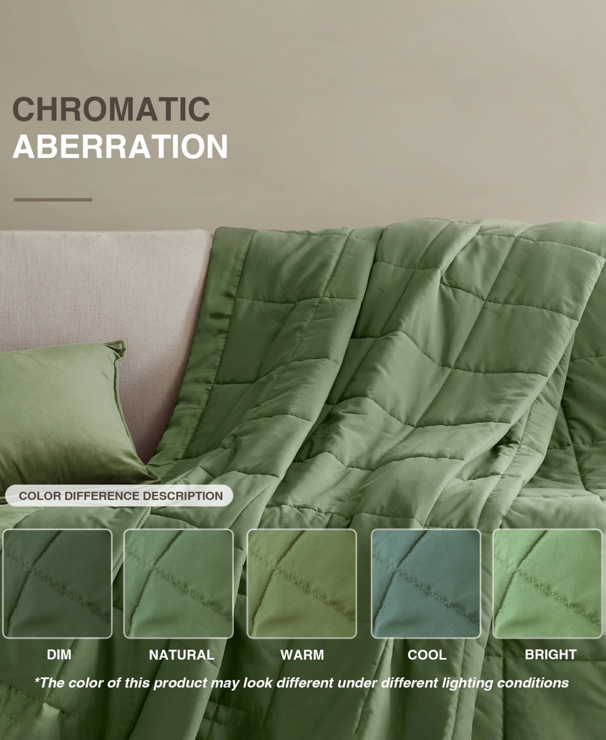 Madison Park Windom Lightweight Down Alternative Satin Trim Blanket, King In Green