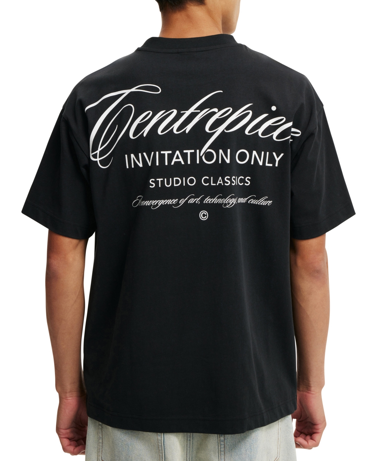 COTTON ON MEN'S BOX FIT TEXT T-SHIRT 