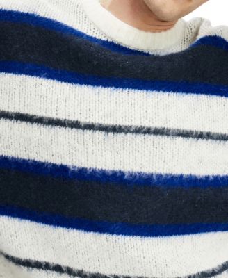 Men's Box Fit Fuzzy Crew Knit Sweater