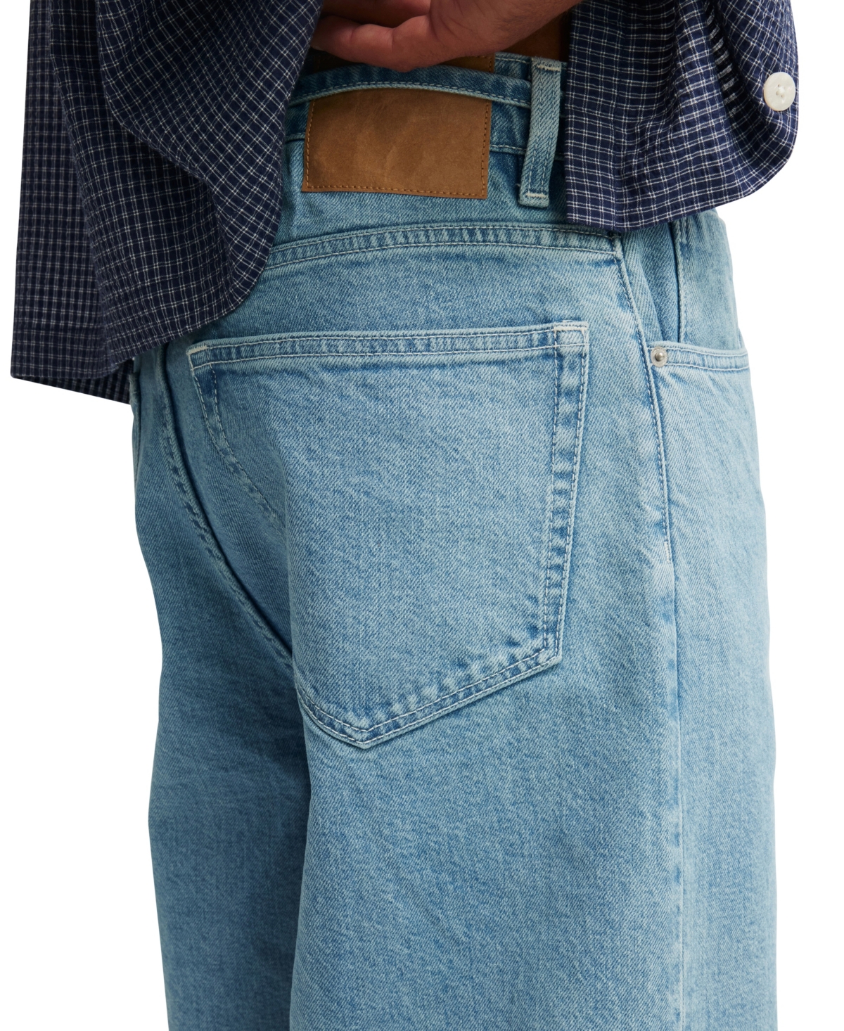 Shop Cotton On Men's Super Baggy Jean Shorts In Pintuck Sports Blue