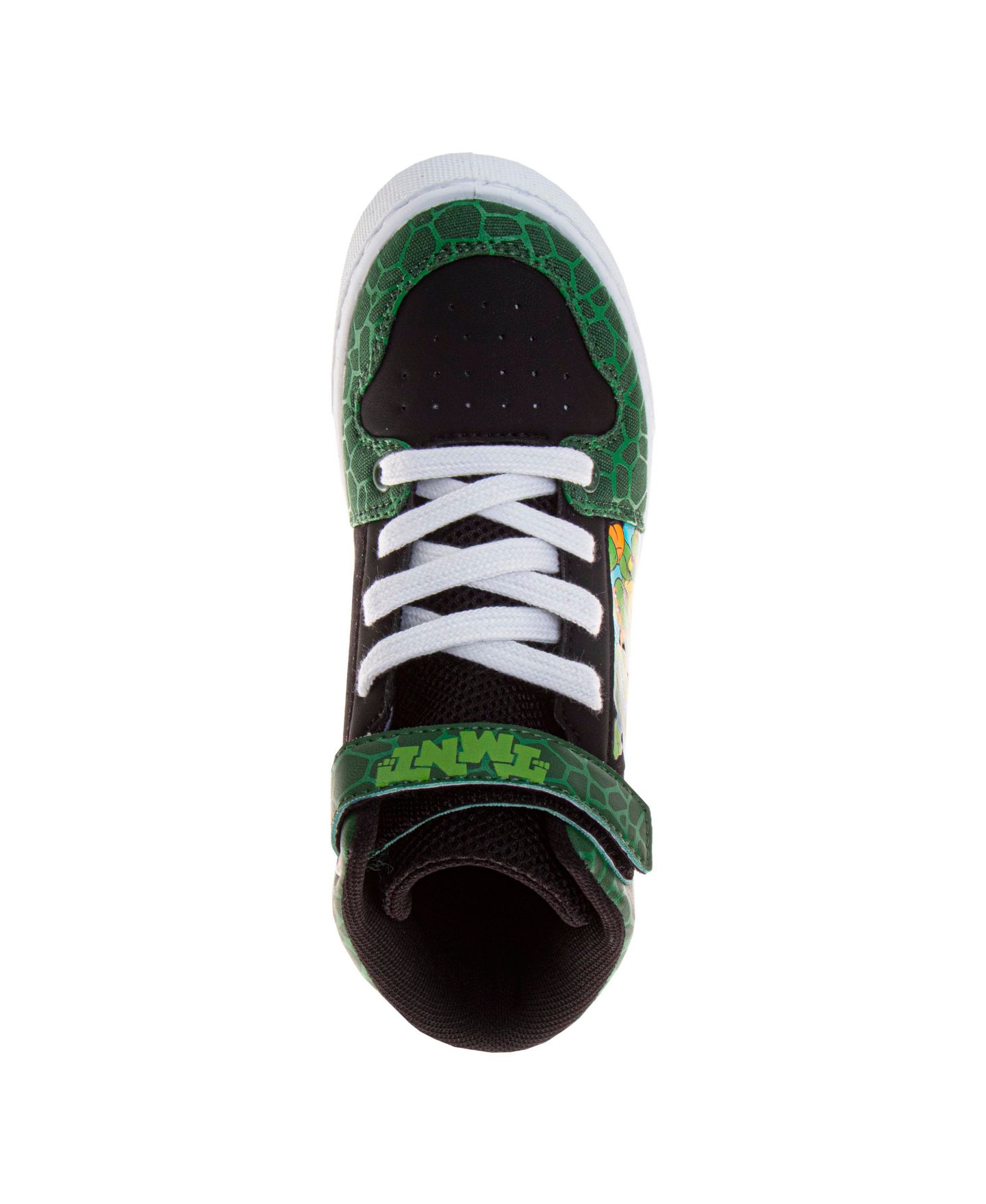 Кроссовки Nickelodeon Teenage Mutant Ninja Turtles Vintage HighTop Sneakers Fun, RetroStyle Footwear (Little Kid Size 12 / Big Kid Sizes 13-4) для мальчиков, цвет: Зелёный / Чёрный — фото 8