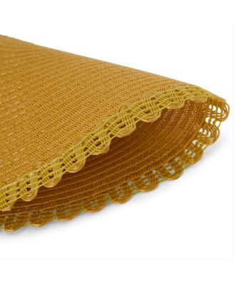 Chantilly 15" Round Woven Placemats Set of 6 - Durable, Reversible & Non-Slip Table Mats