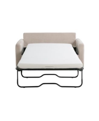 53.3" Corduroy Danson Convertible Loveseat with Charging Port