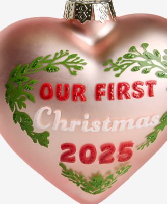 Our First Christmas 2025 Glass Heart Ornament, Macy's Exclusive