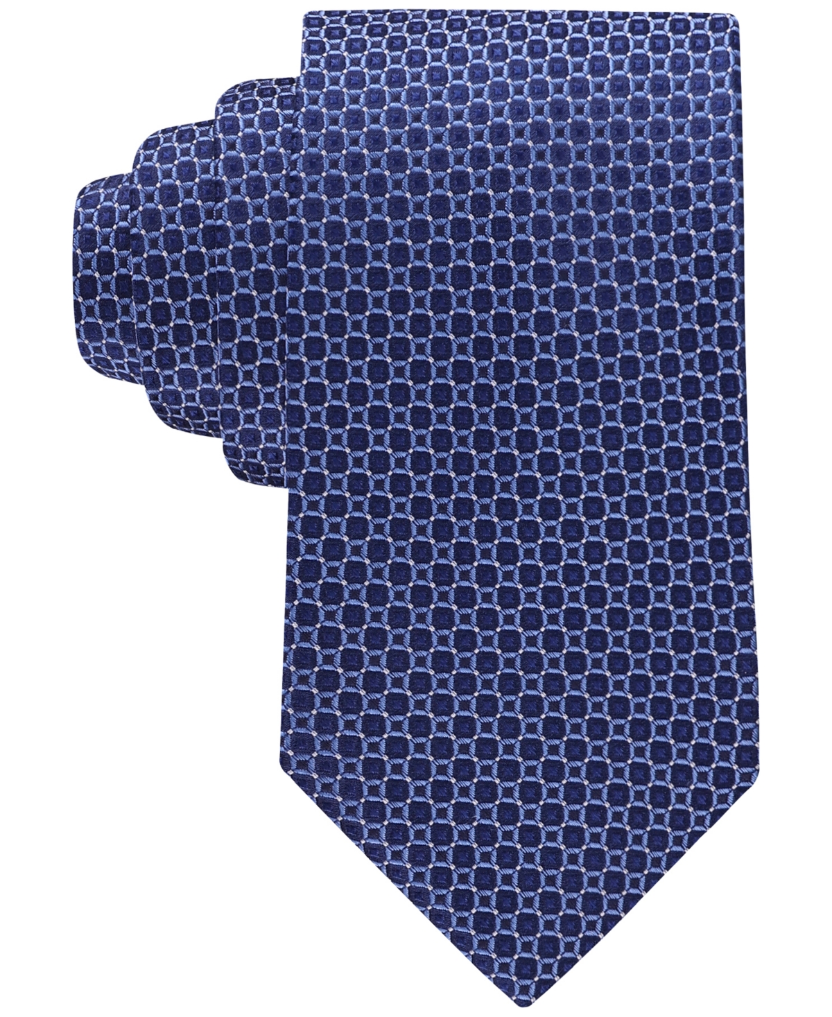 Men's Pilsen Square-Pattern Tie - Navy