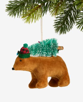 Holiday Lane - Tiny Tidings Tree-Toting Bear Ornament