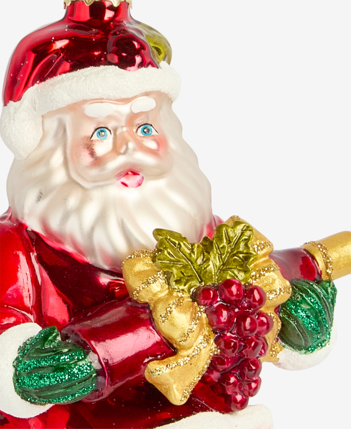 Holiday Lane Spirits Santa With Wine Ornament, Macy's Exclusive In Transparent