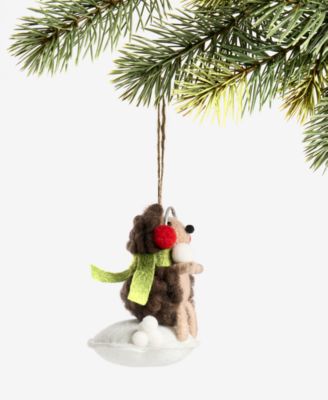Tiny Tidings Wool Hedgehog Ornament, Macy's Exclusive