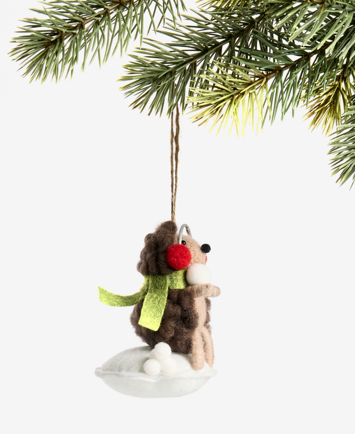 Holiday Lane Tiny Tidings Wool Hedgehog Ornament, Macy's Exclusive In Multi