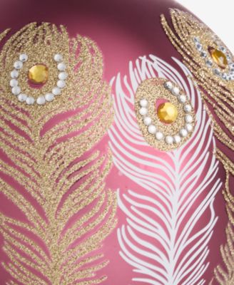 Berry Tones Peacock Feather Ball Ornament, Macy's Exclusive