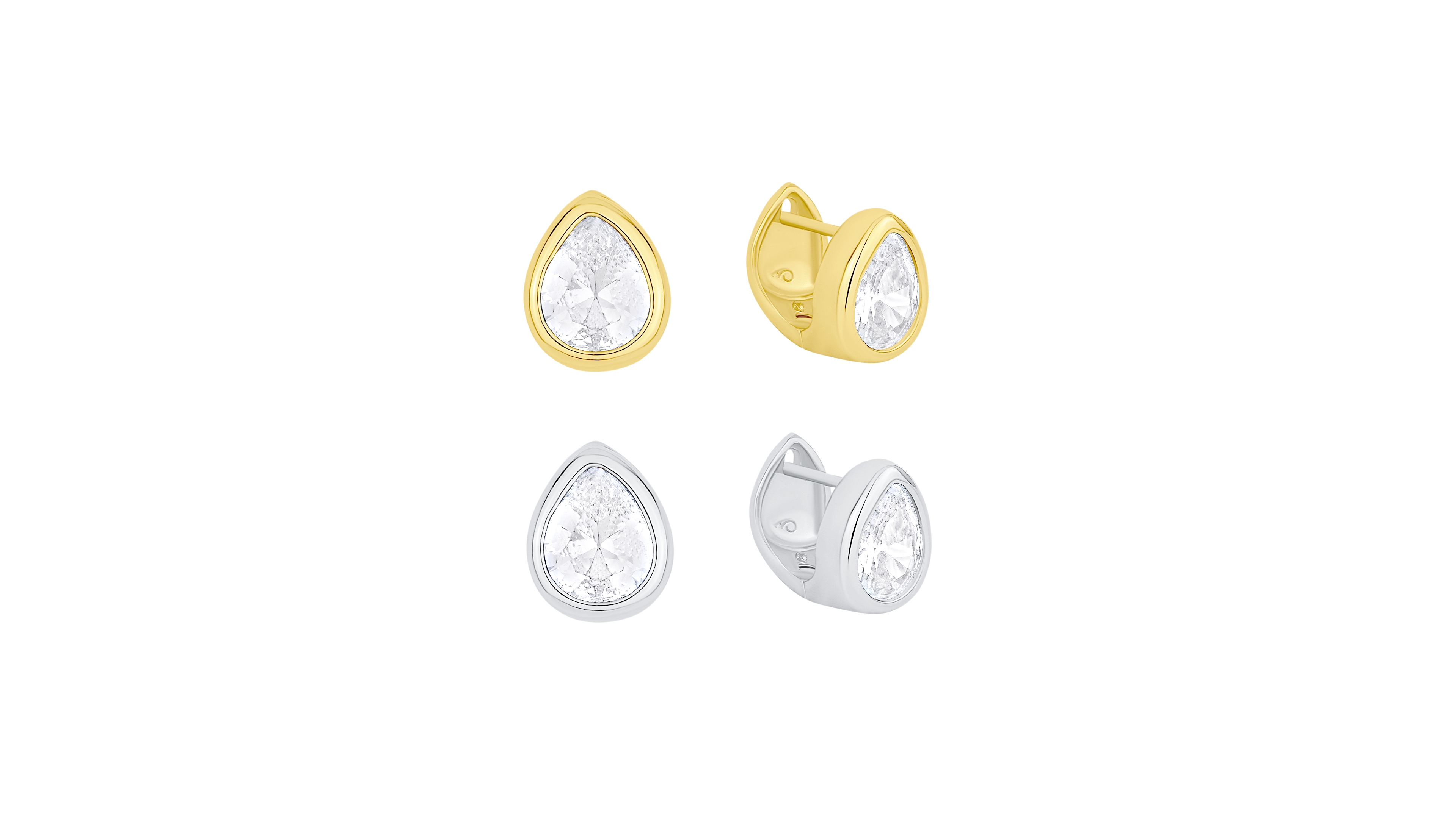 And Now This Cubic Zirconia Duo Huggie Hoop Earring Set