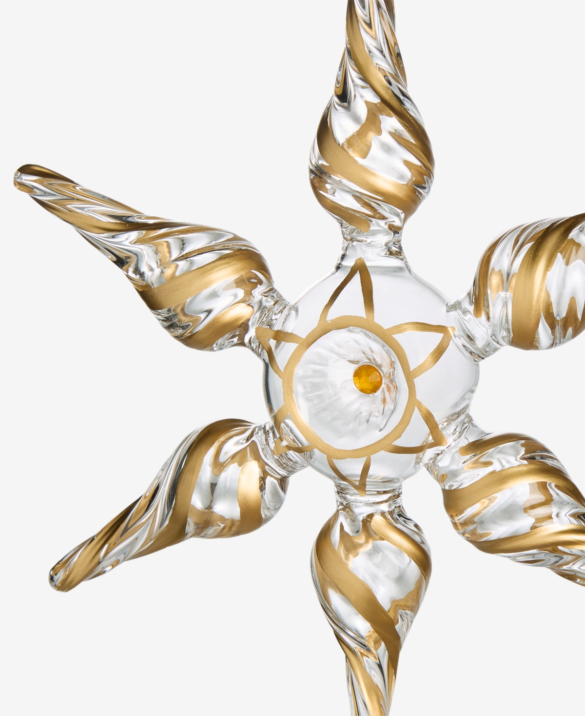 Holiday Lane Blessed Glass Gold-tone Striped Finial Ornament, Macy's Exclusive In Multi