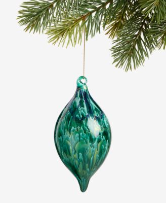 Holiday Lane - Enchanted Forest Marble-Look Finial Ornament