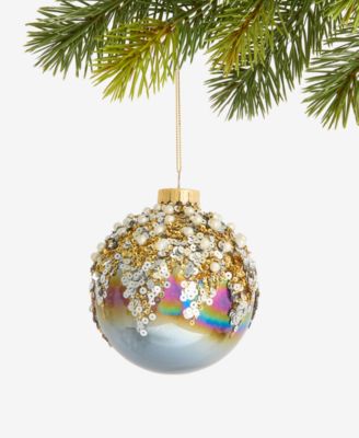 Holiday Lane - Enchanted Forest Glass Embellished Ball Ornament