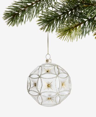 Holiday Lane - Gilded Glamour Gold Molded Glass Ball Ornament