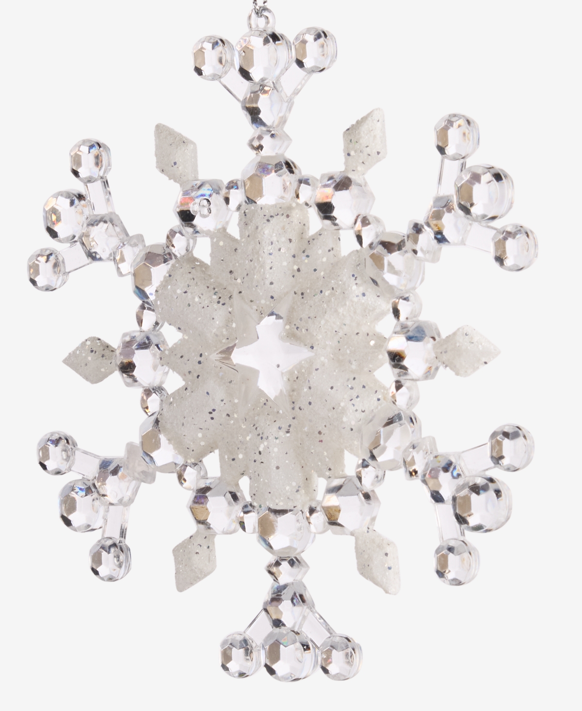 Holiday Lane Iced Delight Gem Snowflake Ornament, Macy's Exclusive In Transparent