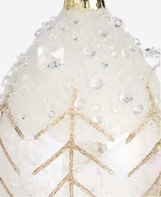 Iced Delight Glass Frosted Drop Ornament, Macy's Exclusive 