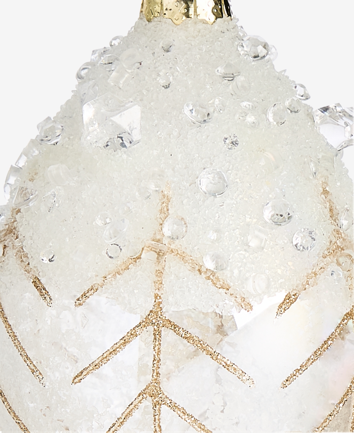 Holiday Lane Iced Delight Glass Frosted Drop Ornament, Macy's Exclusive In Neutral
