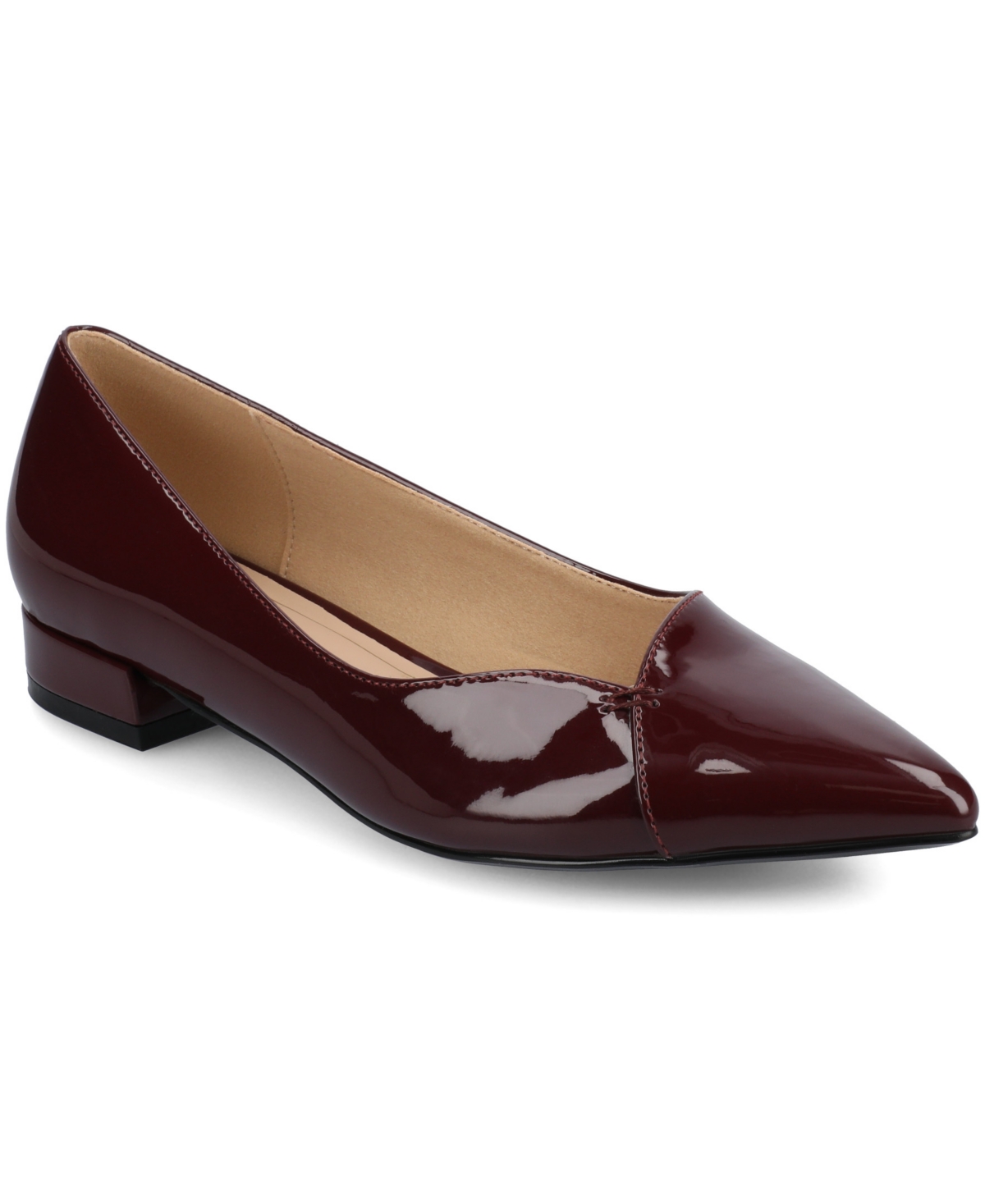 Journee Collection Women's Carmin Slip On Pointed Toe Dress Flats In Burgundy