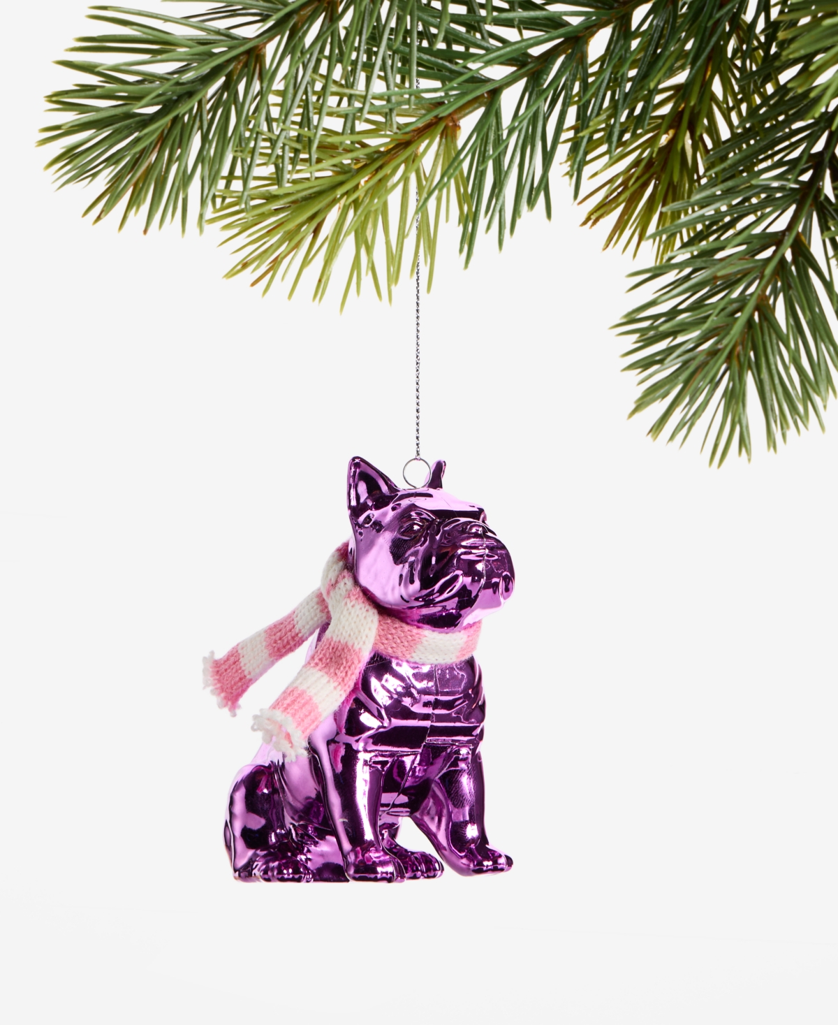 Holiday Lane Eclectic Charm Pink Glitter Dog Ornament, Macy's Exclusive In Purple