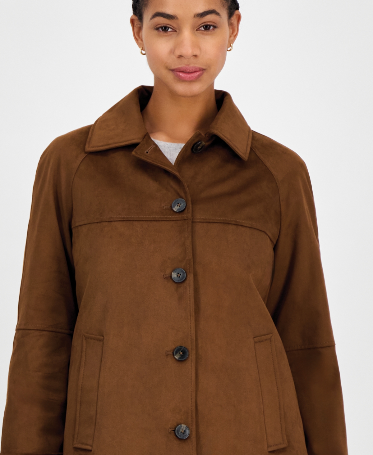 Michael Kors Michael  Women's Faux-suede Jacket In Brown