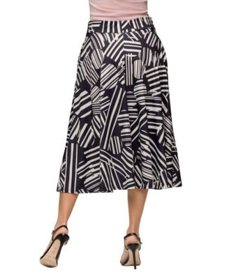 Women's Elastic Waist Pocket Midi Skirt