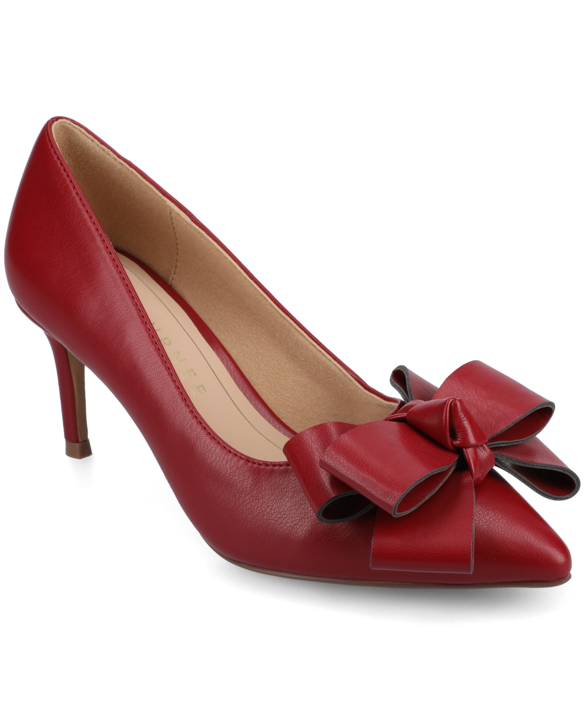 Journee Collection Women's Crystol Pointed Toe Evening Pumps In Burgundy