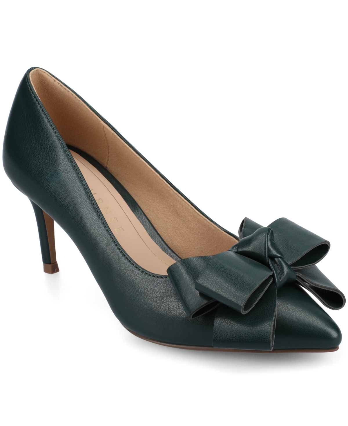 Journee Collection Women's Crystol Pointed Toe Evening Pumps In Green