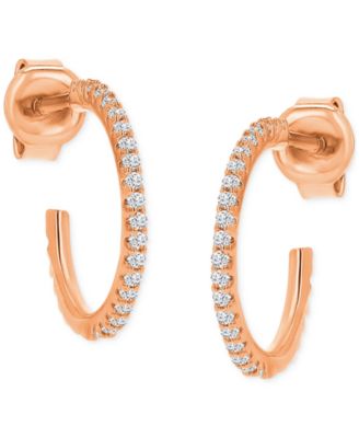 Cubic Zirconia Small Hoop Earrings (1/2 ct. t.w.) in 14k Gold-Plated Sterling Silver, 0.62" 