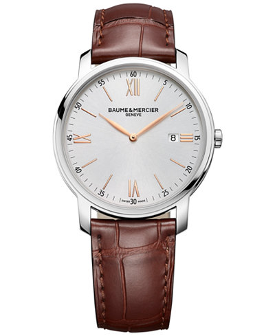 Baume & Mercier Men's Swiss Classima Brown Leather Strap Watch 42mm M0A10144