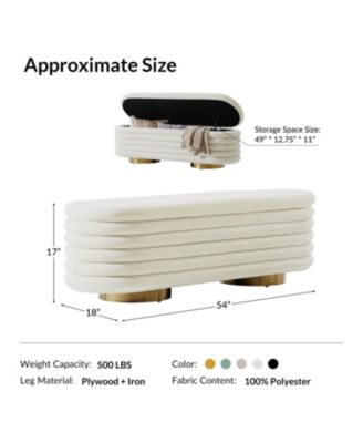 Rupert Bench with Gold-finished Metal Legs