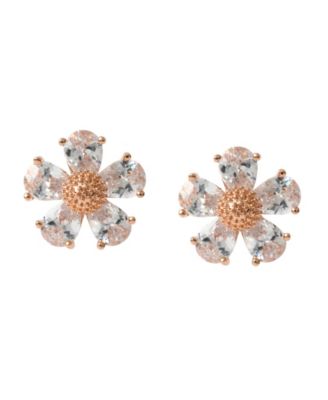 Faux Stone Flower Stud Earrings