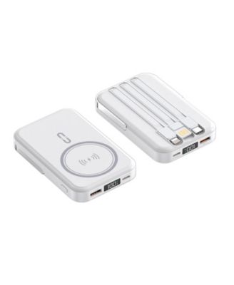 10000mAh Magnetic Power Bank w/ Stand- 3 Cables & Wireless Charging