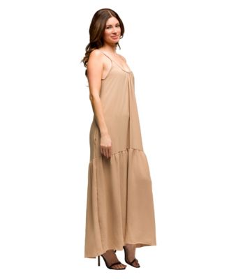 Women's Lightweight Spaghetti Strap Pocket Maxi Dress