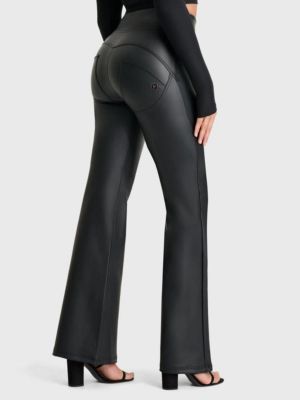 Women's Faux Leather High-Rise Sculpting Super Flares