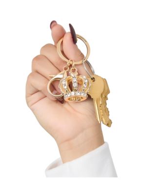 Crystal Crown Keychain – Elegant Gold Accessory